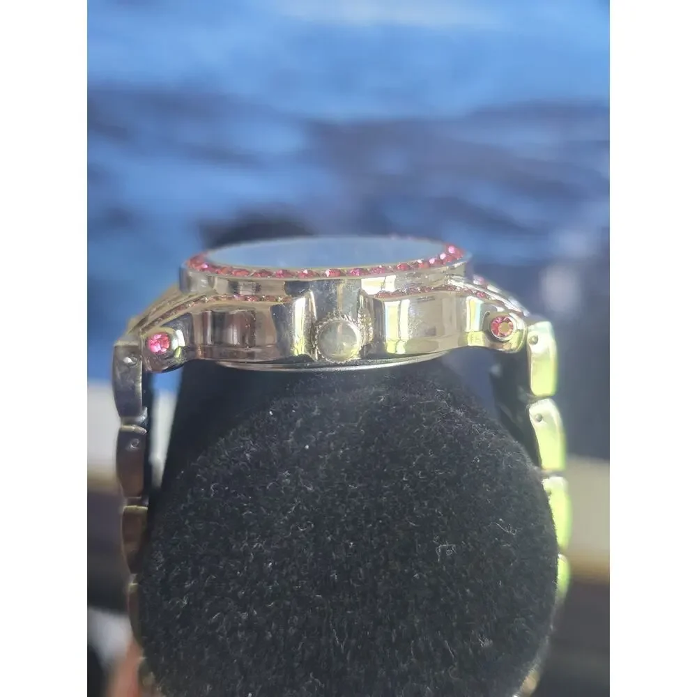 Pink Cz crystal watch